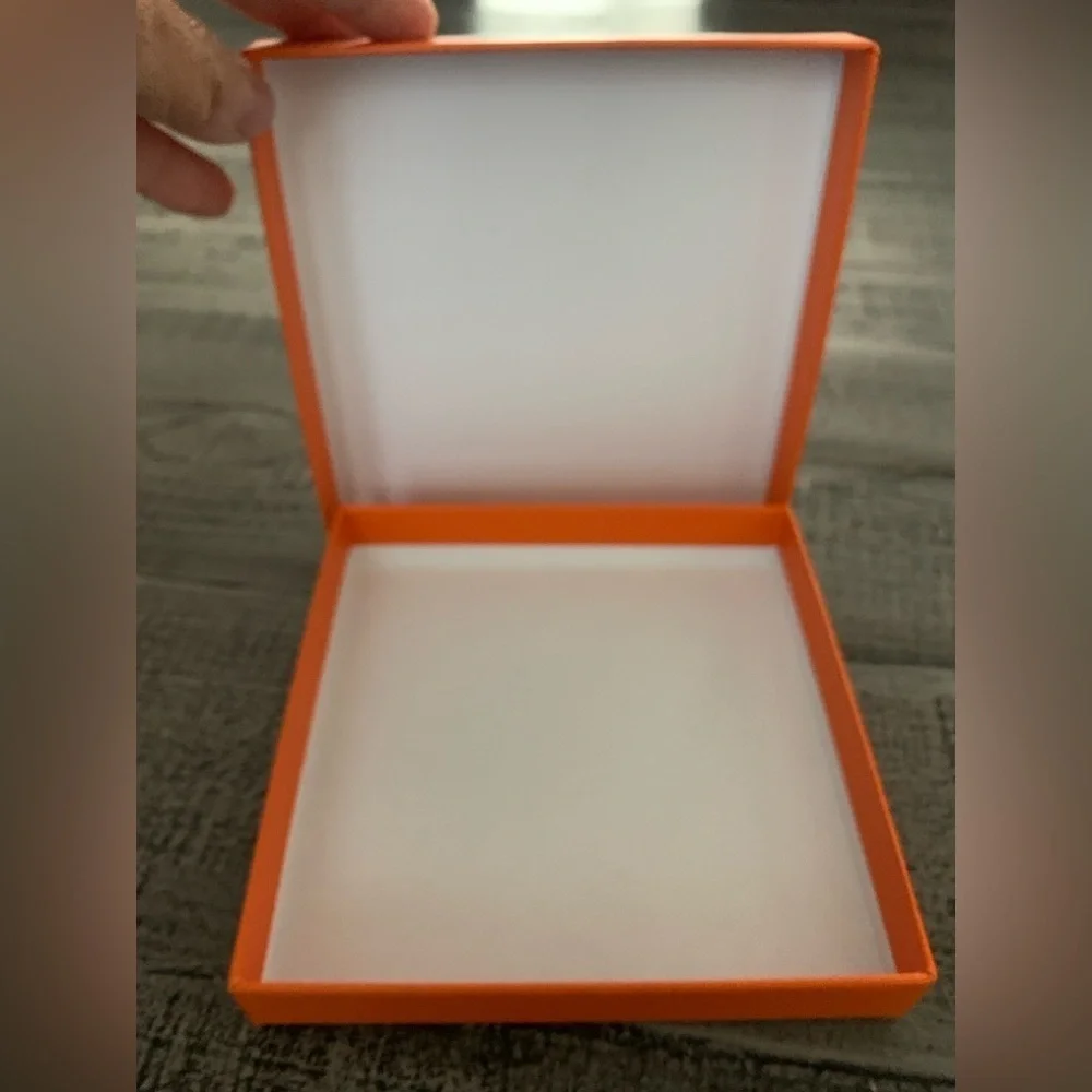 Hermès Orange Box, 5”x5”x1” jewelry box